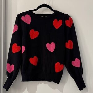 Nanette Lepore Black Sweater with Heart Accents